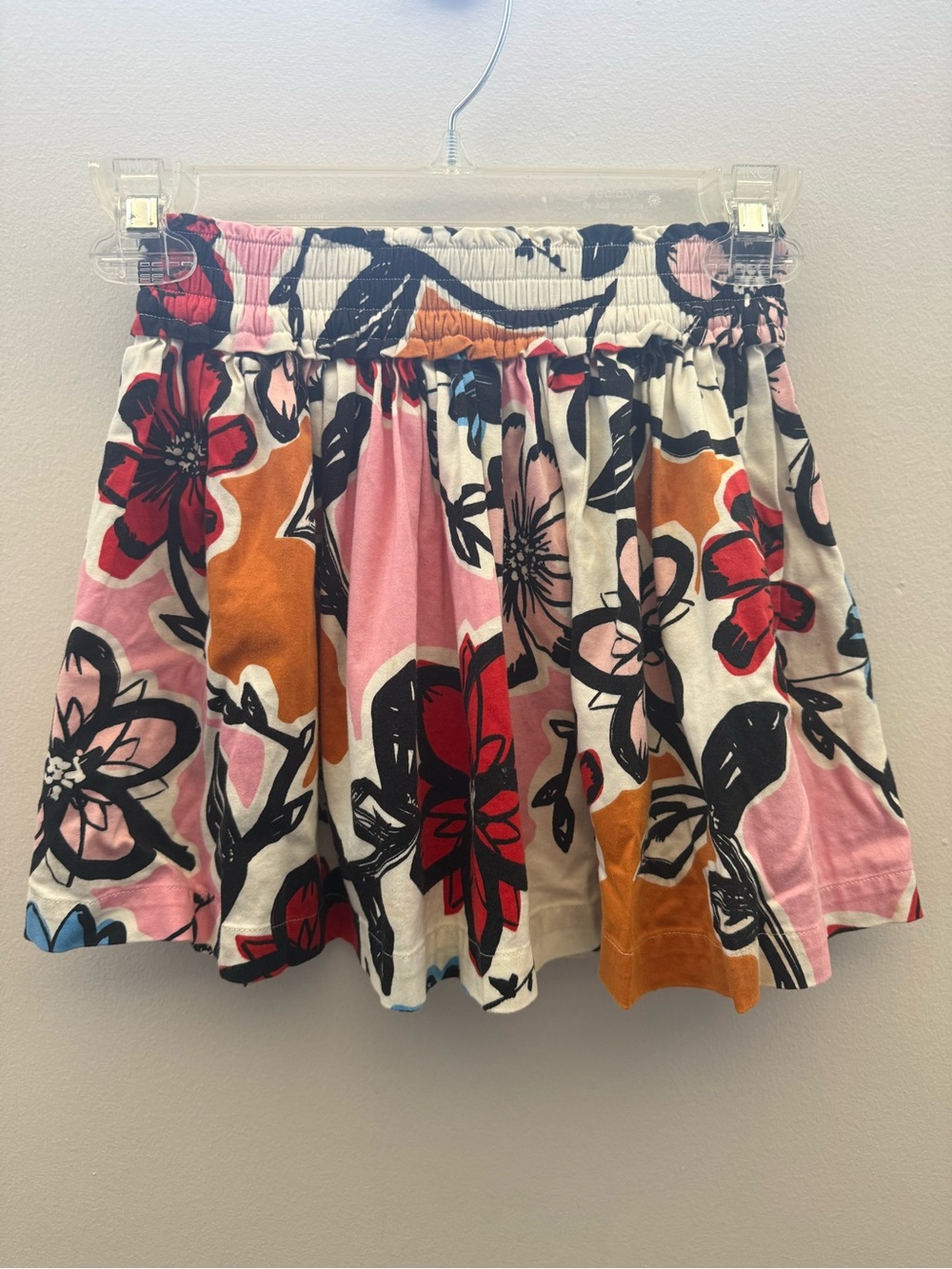 Hanna Andersson bright floral elastic waist skirt 120 6 7